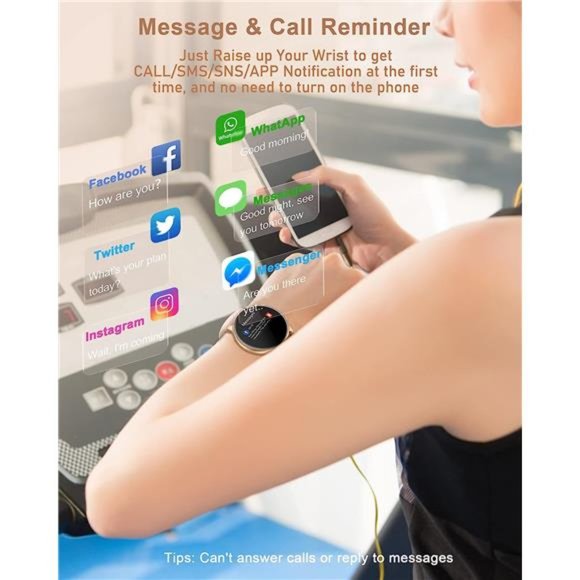 Round Face Smart Watch 2023, 16 Sports Modes Heart Rate SPO2 Sleep Monitor - Picture 5 of 5